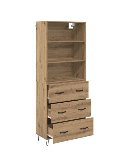 Credenza 2 pcs Rovere artigianale Legno multistrato