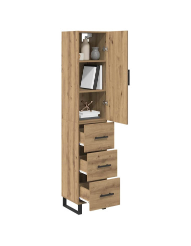 Credenza con cassetto Rovere artigianale 34,5 x 34 x 180 cm