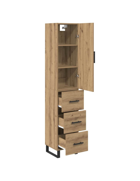 Credenza con cassetto Rovere artigianale 34,5 x 34 x 180 cm