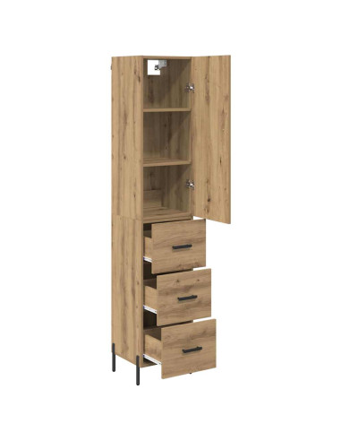 Credenza con cassetto Rovere artigianale 34,5 x 34 x 180 cm