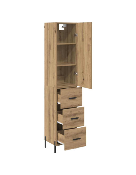 Credenza con cassetto Rovere artigianale 34,5 x 34 x 180 cm