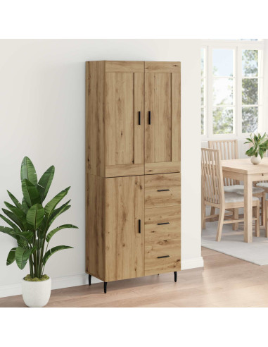 Credenza 2 pcs Rovere artigianale Legno multistrato