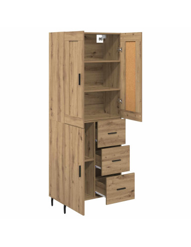 Credenza 2 pcs Rovere artigianale Legno multistrato