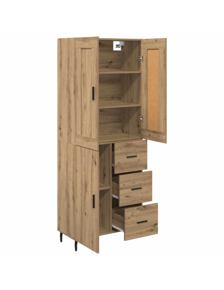 Credenza 2 pcs Rovere artigianale Legno multistrato