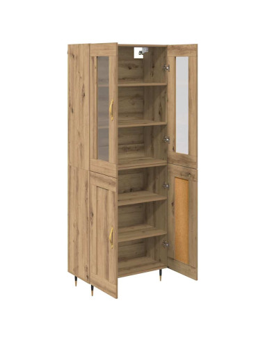 Credenza 2 pcs Rovere artigianale Legno multistrato