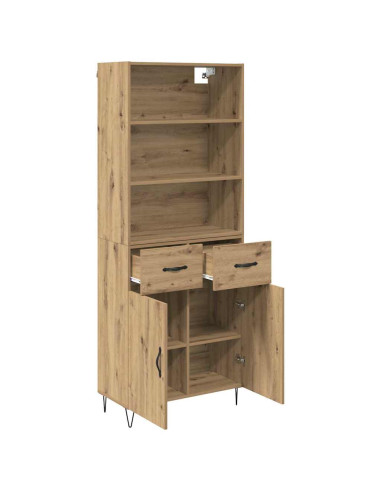 Credenza 2 pcs Rovere artigianale Legno multistrato