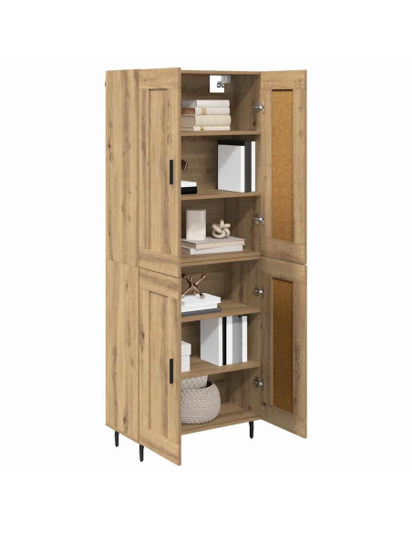 Credenza 2 pcs Rovere artigianale Legno multistrato