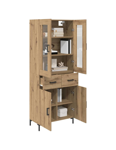 Credenza 2 pcs Rovere artigianale Legno multistrato