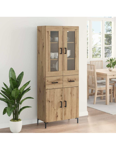 Credenza 2 pcs Rovere artigianale Legno multistrato