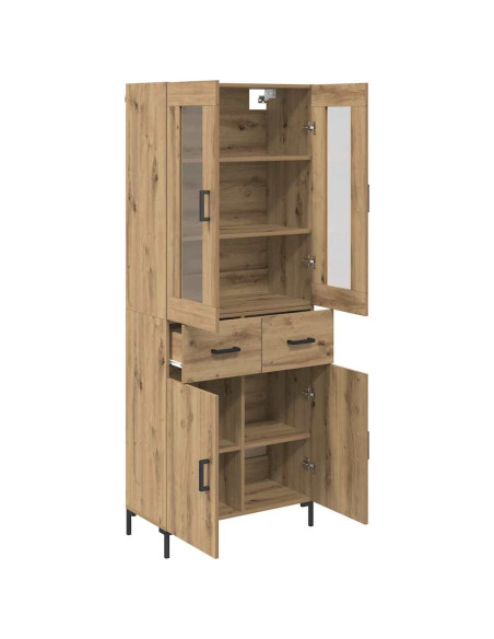 Credenza 2 pcs Rovere artigianale Legno multistrato