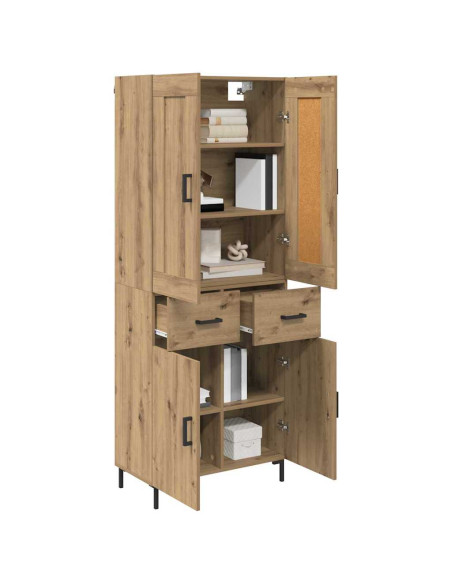 Credenza 2 pcs Rovere artigianale Legno multistrato