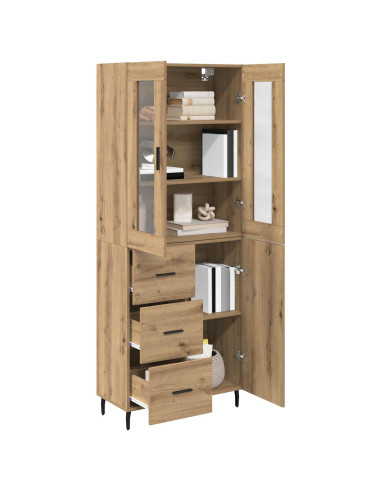 Credenza 2 pcs Rovere artigianale Legno multistrato