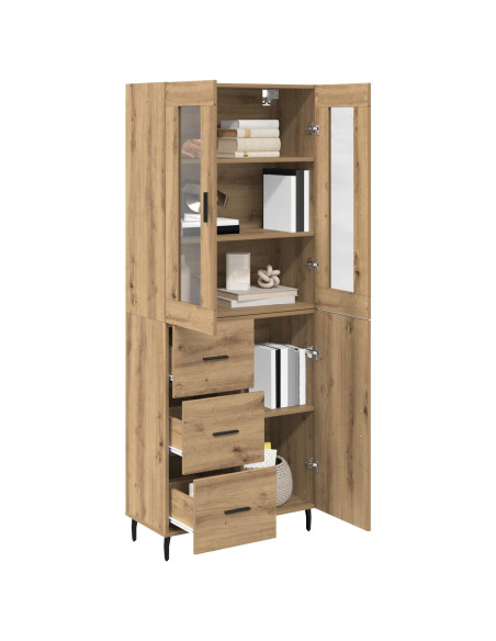 Credenza 2 pcs Rovere artigianale Legno multistrato