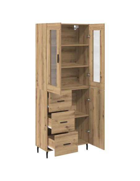 Credenza 2 pcs Rovere artigianale Legno multistrato