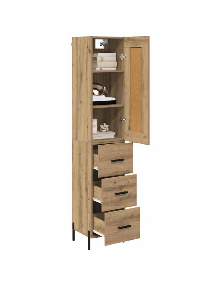 Credenza con cassetto Rovere artigianale 34,5 x 34 x 180 cm