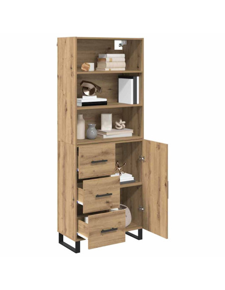 Credenza con cassetto Rovere artigianale 69,5 x 34 x 180 cm