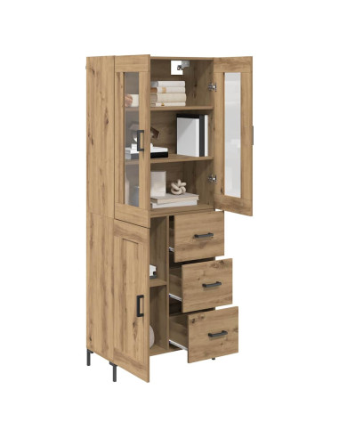 Credenza 2 pcs Rovere artigianale Legno multistrato