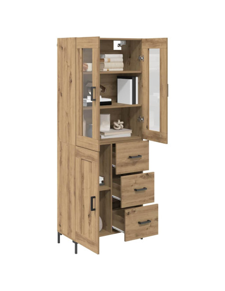 Credenza 2 pcs Rovere artigianale Legno multistrato