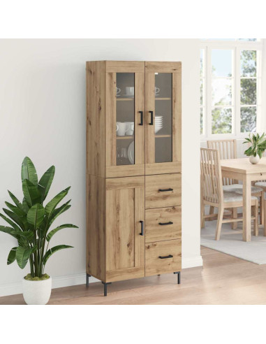 Credenza 2 pcs Rovere artigianale Legno multistrato