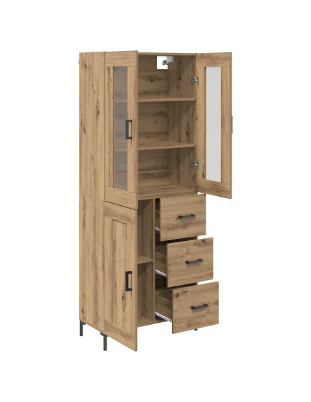 Credenza 2 pcs Rovere artigianale Legno multistrato