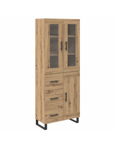 Credenza 2 pcs Rovere artigianale Legno multistrato 2