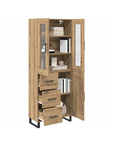 Credenza 2 pcs Rovere artigianale Legno multistrato