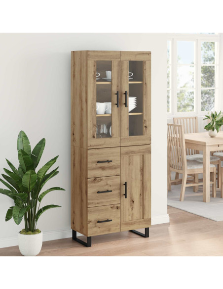 Credenza 2 pcs Rovere artigianale Legno multistrato