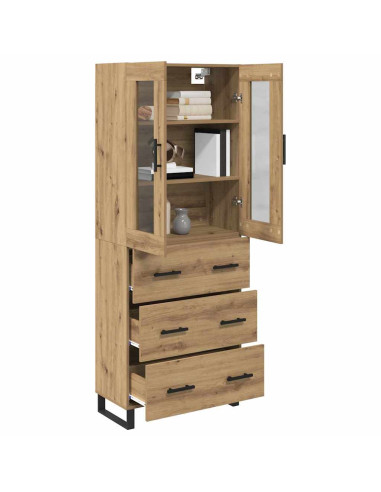 Credenza 2 pcs Rovere artigianale Legno multistrato