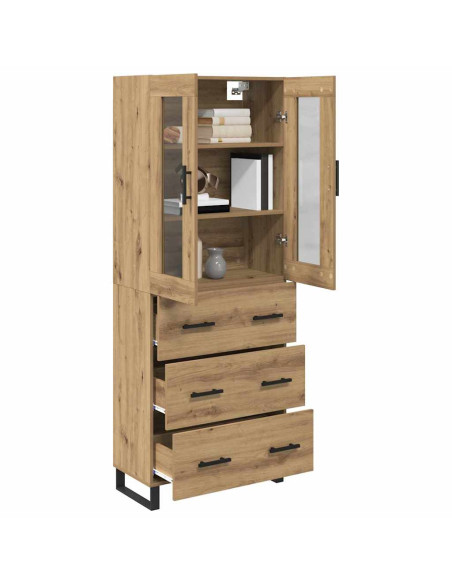 Credenza 2 pcs Rovere artigianale Legno multistrato