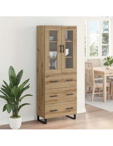 Credenza 2 pcs Rovere artigianale Legno multistrato