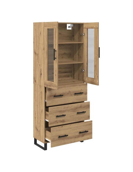 Credenza 2 pcs Rovere artigianale Legno multistrato