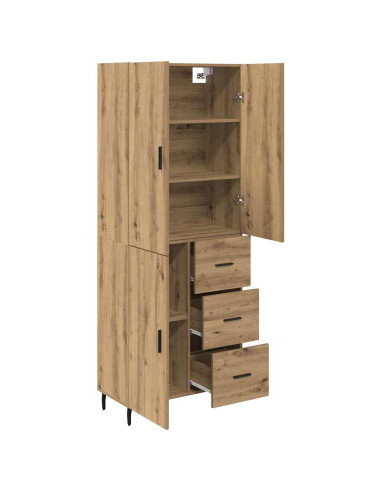 Credenza 2 pcs Rovere artigianale Legno multistrato