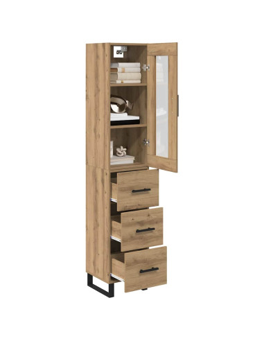 Credenza con cassetto Rovere artigianale 34,5 x 34 x 180 cm