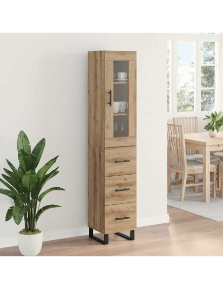Credenza con cassetto Rovere artigianale 34,5 x 34 x 180 cm