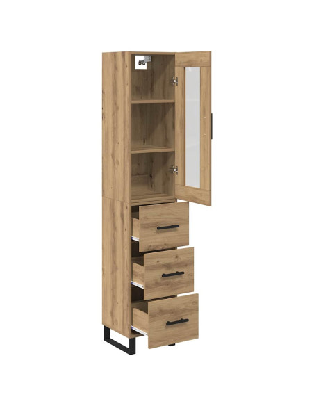 Credenza con cassetto Rovere artigianale 34,5 x 34 x 180 cm