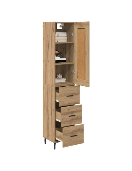 Credenza con cassetto Rovere artigianale 34,5 x 34 x 180 cm