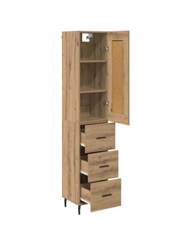 Credenza con cassetto Rovere artigianale 34,5 x 34 x 180 cm