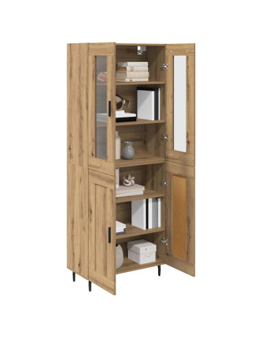 Credenza 2 pcs Rovere artigianale Legno multistrato