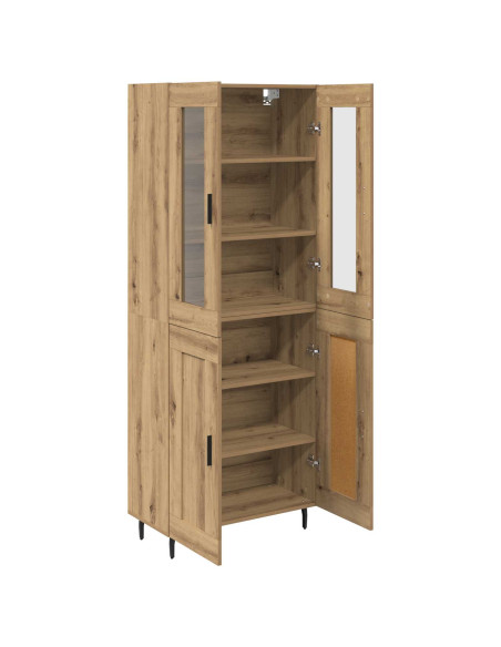 Credenza 2 pcs Rovere artigianale Legno multistrato