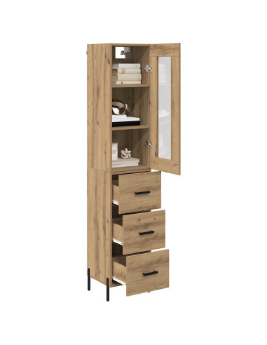 Credenza con cassetto Rovere artigianale 34,5 x 34 x 180 cm