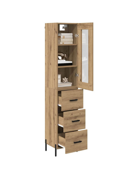 Credenza con cassetto Rovere artigianale 34,5 x 34 x 180 cm