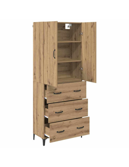 Credenza con cassetto Rovere artigianale 69,5 x 34 x 180 cm