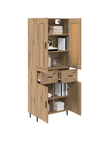 Credenza 2 pcs Rovere artigianale Legno multistrato