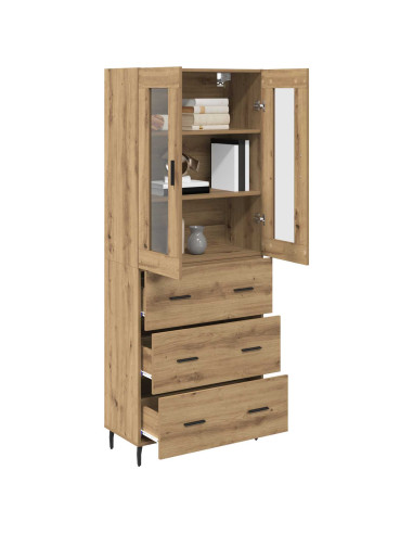 Credenza 2 pcs Rovere artigianale Legno multistrato