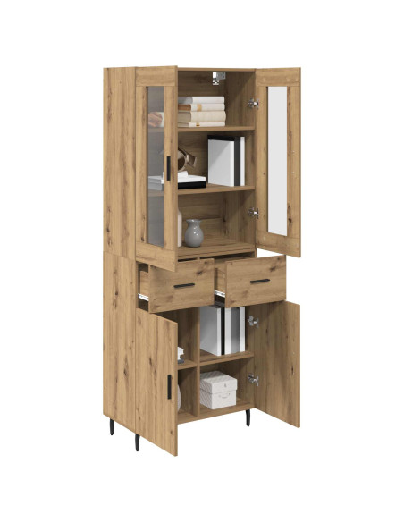 Credenza 2 pcs Rovere artigianale Legno multistrato