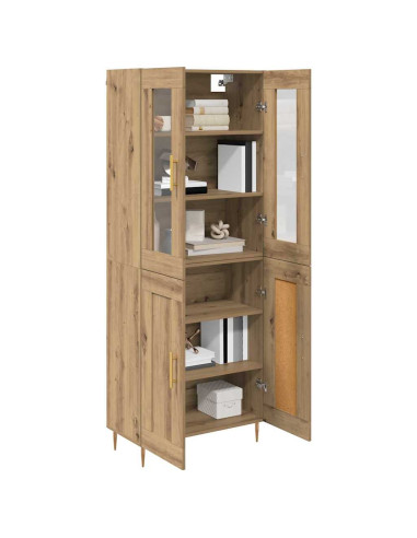 Credenza 2 pcs Rovere artigianale Legno multistrato