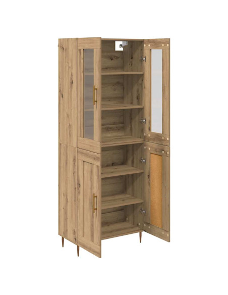 Credenza 2 pcs Rovere artigianale Legno multistrato