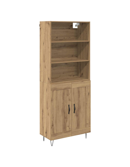 Credenza 2 pcs Rovere artigianale Legno multistrato