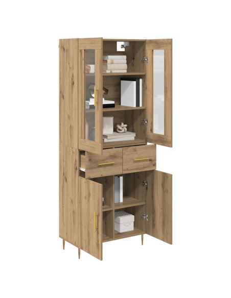 Credenza 2 pcs Rovere artigianale Legno multistrato