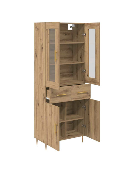 Credenza 2 pcs Rovere artigianale Legno multistrato